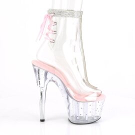 Pleaser STARDUST-1018C-2RS Stivaletti con Plateau Trasparente Rosa EU-35 / US-5