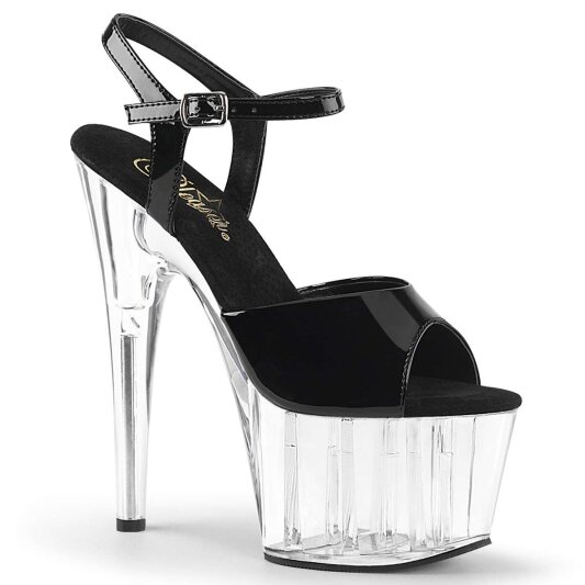 Pleaser Sandali ADORE-709 Vernice Nero/Trasparente EU-37 / US-7