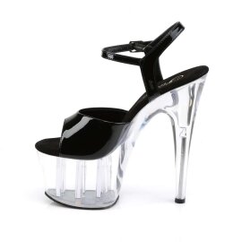 Pleaser Sandali ADORE-709 Vernice Nero/Trasparente EU-37 / US-7