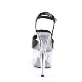 Pleaser Sandali ADORE-709 Vernice Nero/Trasparente EU-37 / US-7