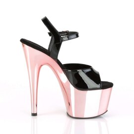 Pleaser Sandali ADORE-709 Vernice Nero/Dorato Rosa Cromato EU-35 / US-5