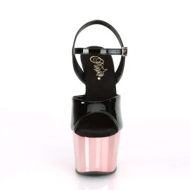 Pleaser Sandali ADORE-709 Vernice Nero/Dorato Rosa Cromato EU-38 / US-8