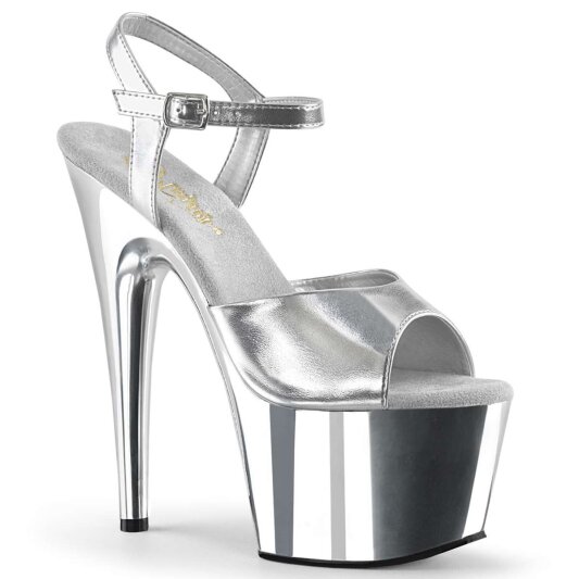 Pleaser Sandali ADORE-709 Ecopelle Argento Metal./Argento Cromato EU-35 / US-5