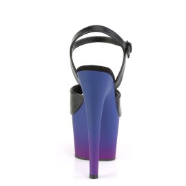 Pleaser Sandali ADORE-709BP Similpelle Nero/Ombre Blu-Viola EU-35 / US-5