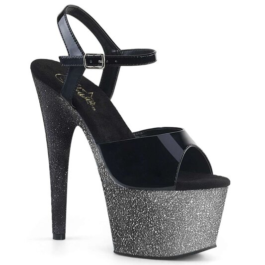 Pleaser Sandali ADORE-709OMBRE Vernice Nero/Argento-Nero Ombre EU-41 / US-11