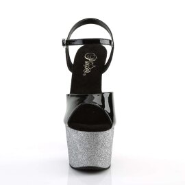 Pleaser Sandali ADORE-709OMBRE Vernice Nero/Argento-Nero...