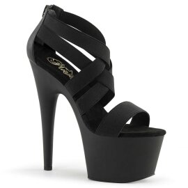 Pleaser Sandali ADORE-769 Fascia Elastica Nera-Similpelle...