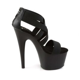 Pleaser Sandali ADORE-769 Fascia Elastica Nera-Similpelle Nero/Nero Opaco EU-37 / US-7