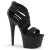 Pleaser Sandali ADORE-769 Fascia Elastica Nera-Similpelle Nero/Nero Opaco EU-37 / US-7