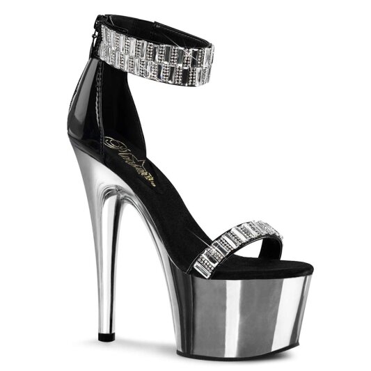Pleaser Sandali ADORE-769RS Nero/Argento Cromato EU-35 / US-5