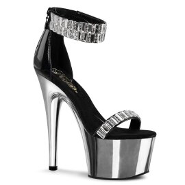 Pleaser Sandali ADORE-769RS Nero/Argento Cromato EU-35 /...