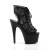 Pleaser ADORE-796LC Stivaletti - Pizzo Nero/Nero Opaco EU-42 / US-12