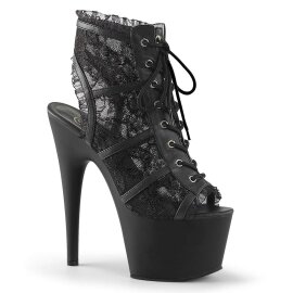 Pleaser ADORE-796LC Stivaletti - Pizzo Nero/Nero Opaco...