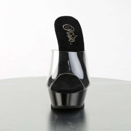 Pleaser Mules ALLURE-601 Trasparente/Nero EU-35 / US-5