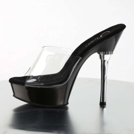 Pleaser Mules ALLURE-601 Trasparente/Nero EU-35 / US-5