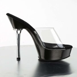 Pleaser Mules ALLURE-601 Trasparente/Nero EU-35 / US-5