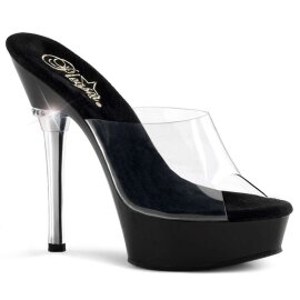 Pleaser Mules ALLURE-601 Trasparente/Nero EU-36 / US-6