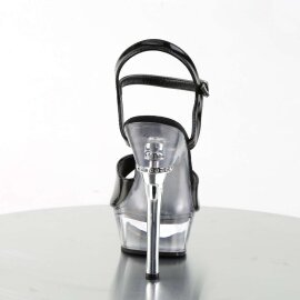 Pleaser Sandali ALLURE-609 Vernice Nero/Trasparente EU-39 / US-9