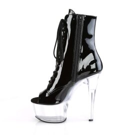 Pleaser ASPIRE-1021 Stivaletti - Vernice Nero/Trasparente EU-35 / US-5