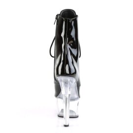 Pleaser ASPIRE-1021 Stivaletti - Vernice Nero/Trasparente EU-35 / US-5