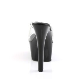 Pleaser Mules ASPIRE-601 Trasparente/Nero Opaco EU-35 / US-5