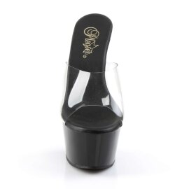 Pleaser Mules ASPIRE-601 Trasparente/Nero Opaco EU-37 / US-7