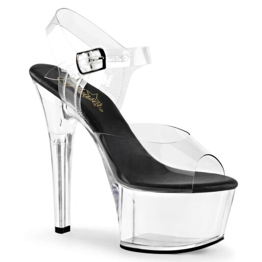 Pleaser Sandali ASPIRE-608 Trasparente-Nero/Trasparente EU-37 / US-7