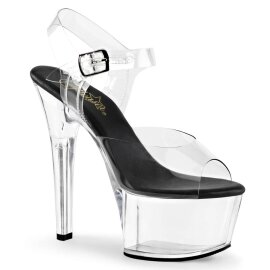 Pleaser Sandali ASPIRE-608 Trasparente-Nero/Trasparente EU-38 / US-8