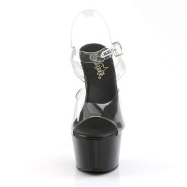 Pleaser Sandali ASPIRE-608 Trasparente/Nero EU-35 / US-5