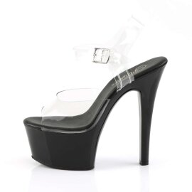 Pleaser Sandali ASPIRE-608 Trasparente/Nero EU-35 / US-5