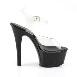 Pleaser Sandali ASPIRE-608 Trasparente/Nero EU-37 / US-7