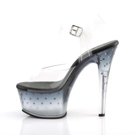 Pleaser Sandali ASPIRE-608STD Trasparente/Nero-Trasparente EU-35 / US-5