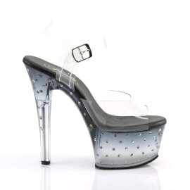 Pleaser Sandali ASPIRE-608STD Trasparente/Nero-Trasparente EU-35 / US-5