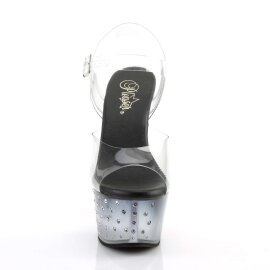 Pleaser Sandali ASPIRE-608STD Trasparente/Nero-Trasparente EU-37 / US-7