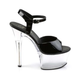 Pleaser Sandali ASPIRE-609 Vernice Nero/Trasparente EU-37 / US-7
