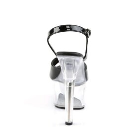 Pleaser Sandali ASPIRE-609 Vernice Nero/Trasparente EU-38 / US-8