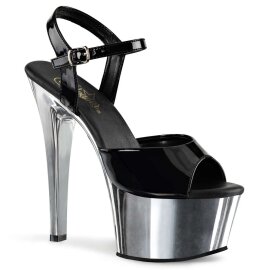 Pleaser Sandali ASPIRE-609 Vernice Nero/Argento Cromato EU-35 / US-5