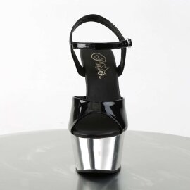 Pleaser Sandali ASPIRE-609 Vernice Nero/Argento Cromato EU-35 / US-5
