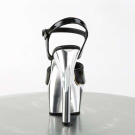 Pleaser Sandali ASPIRE-609 Vernice Nero/Argento Cromato EU-35 / US-5