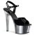 Pleaser Sandali ASPIRE-609 Vernice Nero/Argento Cromato EU-35 / US-5