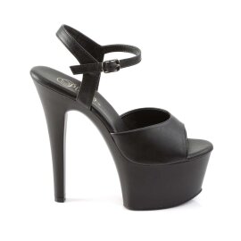 Pleaser Sandali ASPIRE-609 Similpelle Nero/Nero Opaco EU-35 / US-5