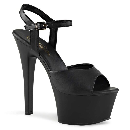 Pleaser Sandali ASPIRE-609 Similpelle Nero/Nero Opaco EU-37 / US-7
