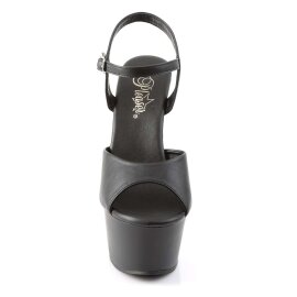 Pleaser Sandali ASPIRE-609 Similpelle Nero/Nero Opaco EU-38 / US-8