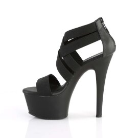 Pleaser Sandali ASPIRE-669 Similpelle-Fascia Elastica Nera/Nero Opaco EU-35 / US-5