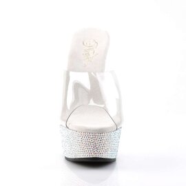 Pleaser Mules BEJEWELED-601DM Trasparente/Argento Multi...