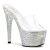 Pleaser Mules BEJEWELED-701DM Trasparente/Argento Multi Strass EU-35 / US-5