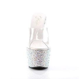Pleaser Mules BEJEWELED-701MS Trasparente/Argento Multi...