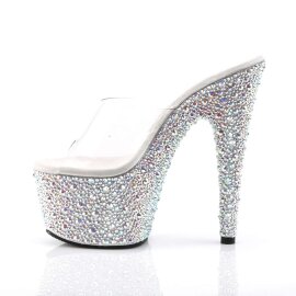 Pleaser Mules BEJEWELED-701MS Trasparente/Argento Multi Strass EU-35 / US-5