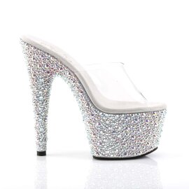 Pleaser Mules BEJEWELED-701MS Trasparente/Argento Multi Strass EU-35 / US-5