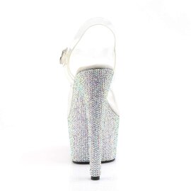 Pleaser Sandali BEJEWELED-708DM Trasparente/Argento Strass EU-38 / US-8